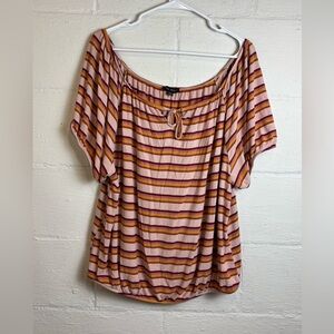 Lane Bryant Woman’s Plus Size Striped Casual Summer Short Sleeve Top Size 18/20